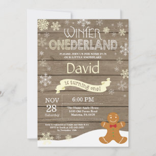 Ländliche Winter Onederland Einladung zum 1. Gebur