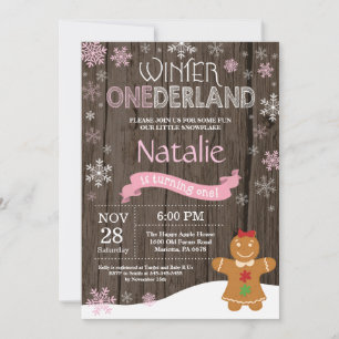 Ländliche Winter Onederland Einladung zum 1. Gebur