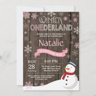 Ländliche Winter Onederland Einladung zum 1. Gebur
