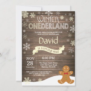 Ländliche Winter Onederland Einladung zum 1. Gebur