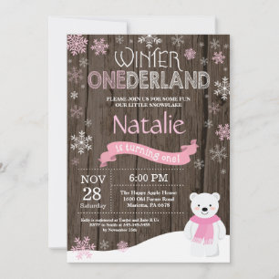Ländliche Winter Onederland Einladung zum 1. Gebur
