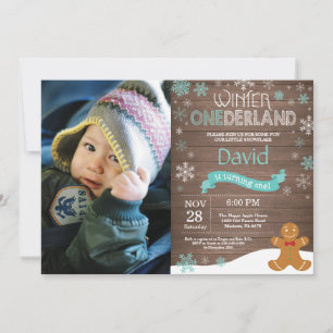 Ländliche Winter Onederland Einladung zum 1. Gebur