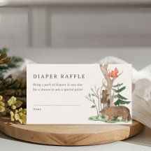 Ländliche Winter-Wald-Baby-Party-Windel-Raffle