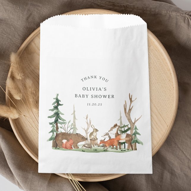 Ländliche Winter-Wald-Babyparty Geschenktütchen (Von Creator hochgeladen)
