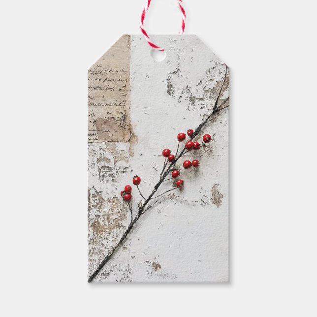 Ländliche Winterbeer-Feiertage Geschenkanhänger (Vorderseite)