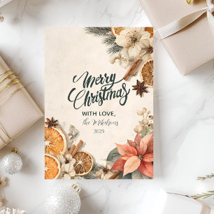 Ländliche Wintergewürze Frohe Weihnachten