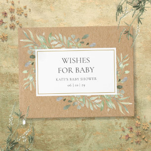 Ländliche Wünsche für Baby-Grün-Wasserfarb-Dusche Gästebuch