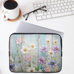 Ländlicher Bauernhaus-Wildblumen-Cottage-Blumensti Laptopschutzhülle