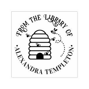 Ländlicher Bienenstock, fliegende Bienen #1 Biblio Permastempel