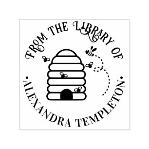 Ländlicher Bienenstock, fliegende Bienen #1 Biblio Permastempel