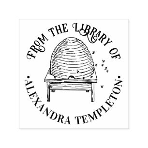 Ländlicher Bienenstock, fliegende Bienen #2 Biblio Permastempel