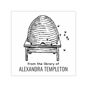 Ländlicher Bienenstock, Fliegende Bienen #2 Biblio Permastempel