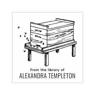 Ländlicher Bienenstock Fliegende Bienen #4 Bibliot Permastempel