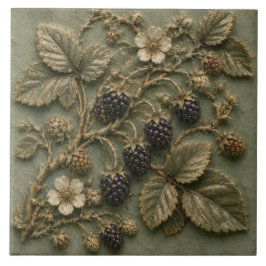 Ländlicher Brombeerzweig-Garten-Faux-Relief Fliese