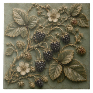 Ländlicher Brombeerzweig-Garten-Faux-Relief Fliese