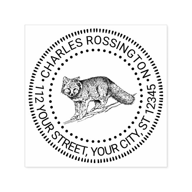 Ländlicher buschiger Fuchs Name Rücksendeadresse Permastempel (Design)