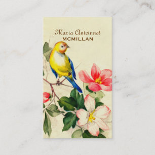 Ländlicher Chic Vintage Vogel & Blumen Visitenkarte