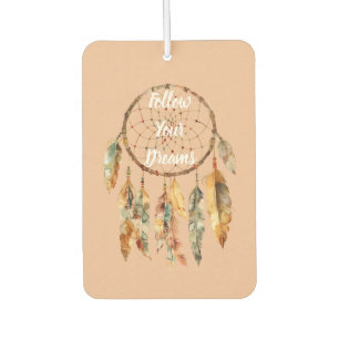 Ländlicher Creme Boho Federn Traumfänger Autolufterfrischer