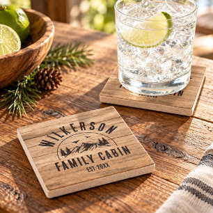 Ländlicher Familienname Ferienhaus Hütte Lodge Ret Steinuntersetzer