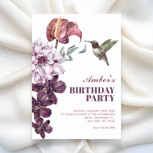 Ländlicher floraler Geburtstag Einladung