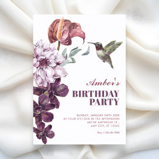 Ländlicher floraler Geburtstag Einladung