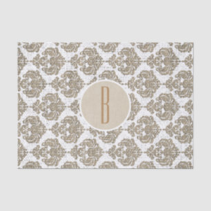 Ländlicher Glamour Jute Royal Damast Chic Modern Seidenpapier