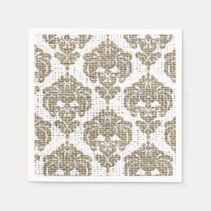 Ländlicher Glamour Jute Royal Damast Chic Modern Serviette