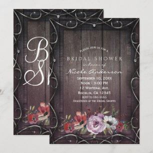 Ländlicher Glamour Scheunen-Holzflor & Florale Hoc Einladung