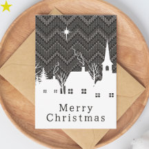 Ländlicher Grauer Chevron-Strick-Weihnachtsdorf