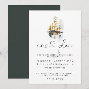 Ländlicher Herbst Aufgeschobene Hochzeitsanzeige Einladung