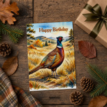 Ländlicher Herbst-Wildlife-Fasan-Geburtstag