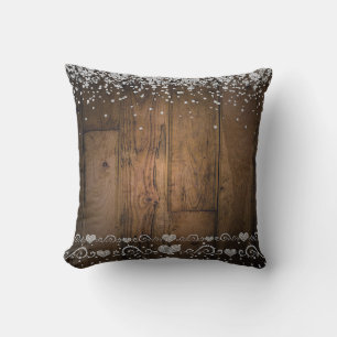 Ländlicher Holz-Glamour mit Diamant-Funkeln Kissen