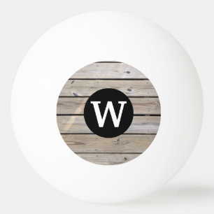 Ländlicher Holz-Kreis-Monogramm personalisiert Tischtennisball