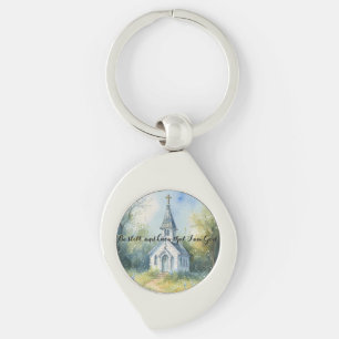Ländlicher Kirchenweg auf einer Wiesenfläche mit W Schlüsselanhänger