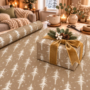 Ländlicher Kraft Weißer Wald Spärlicher Fichtenbau Geschenkpapier