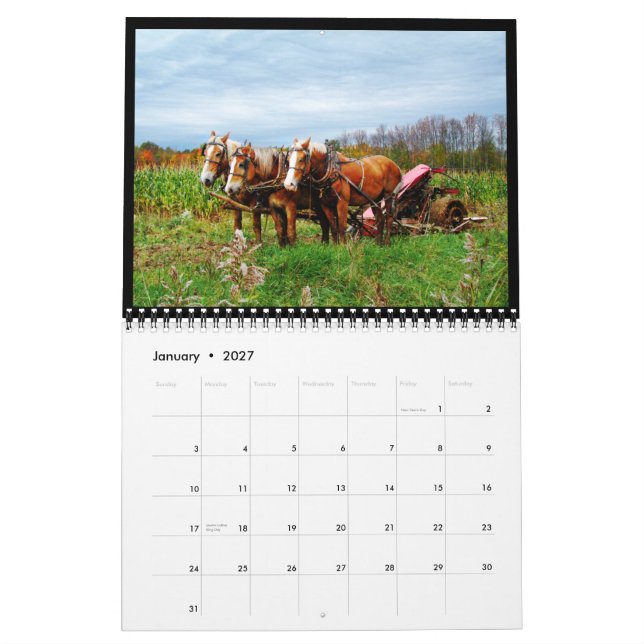 Ländlicher Kunst-Kalender der Scheunen-2013 Kalender (Jan 2027)