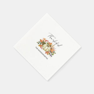 Ländlicher Kürbis-Familienname Thanksgiving Serviette