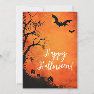 Ländlicher Kürbis Halloween-Grußkarte Einladung