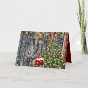 Ländlicher Landhaus-Weihnachtszauber Feiertagskarte