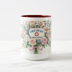 Ländlicher medizinischer Wanddekor – Gelbe botanis Zweifarbige Tasse