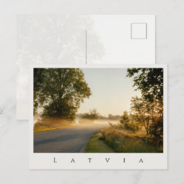 Ländlicher Morgennebel, Lettland Natur Postkarte