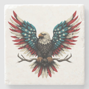 Ländlicher patriotischer amerikanischer/USA-Weißko Steinuntersetzer