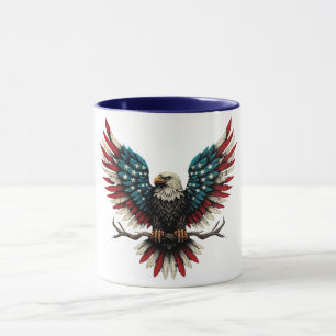 Ländlicher patriotischer amerikanischer/USA-Weißko Tasse