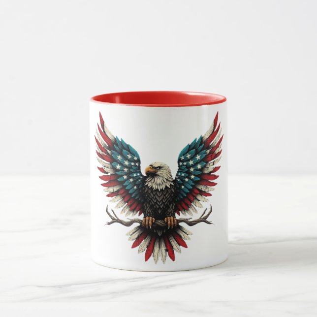 Ländlicher patriotischer amerikanischer/USA-Weißko Tasse (Zentrum)