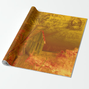 Ländlicher rustikaler Scheunen-Herbst Orange Gelb Geschenkpapier