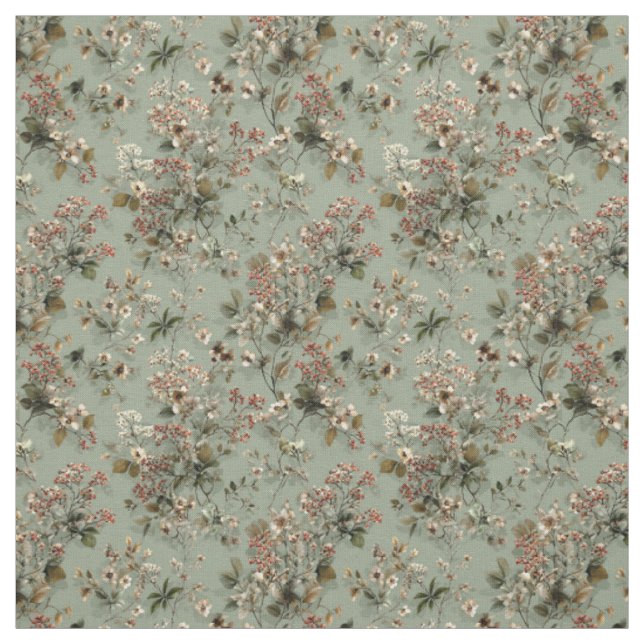 Ländlicher Salbei-Grün-Botanik-Kühn-Altmodisch-Flo Stoff (Muster)