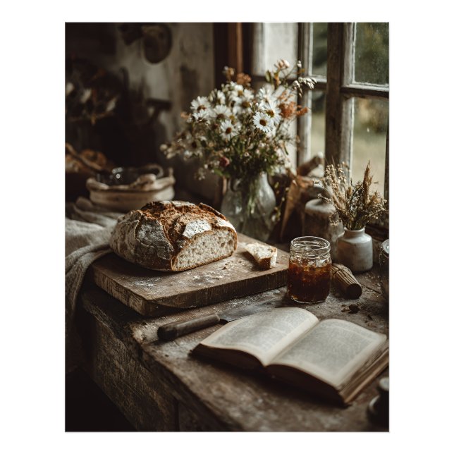 Ländlicher Sauerteig & Wildblumen Fotodruck (Vorne)