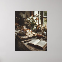 Ländlicher Sauerteig & Wildblumen Leinwanddruck