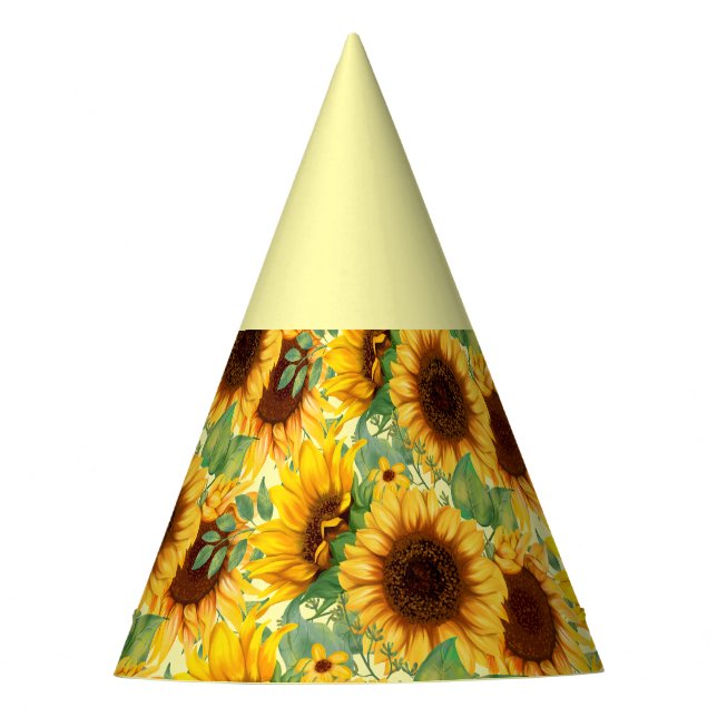 Ländlicher Sonnenblumen-Geburtstag Partyhütchen (Vorderseite)