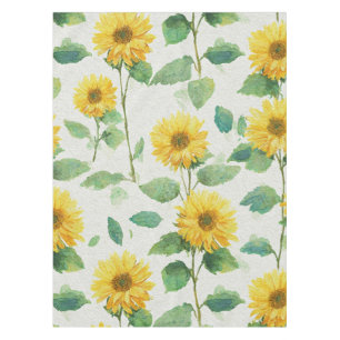 Ländlicher Sonnenblumen-Wasserfarben-Blumen-Bauern Tischdecke